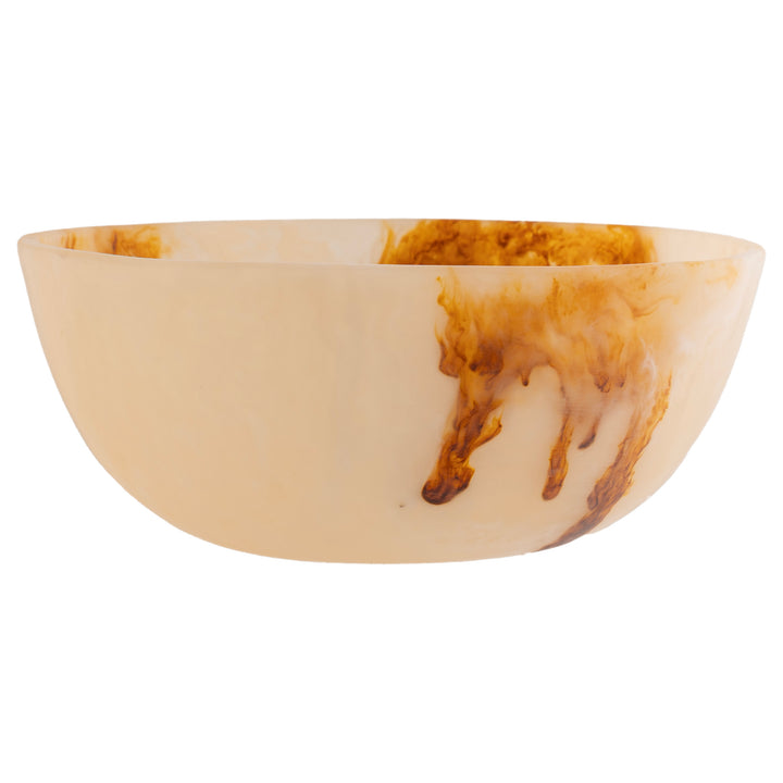 Umber &amp; Cream Resin Bowl