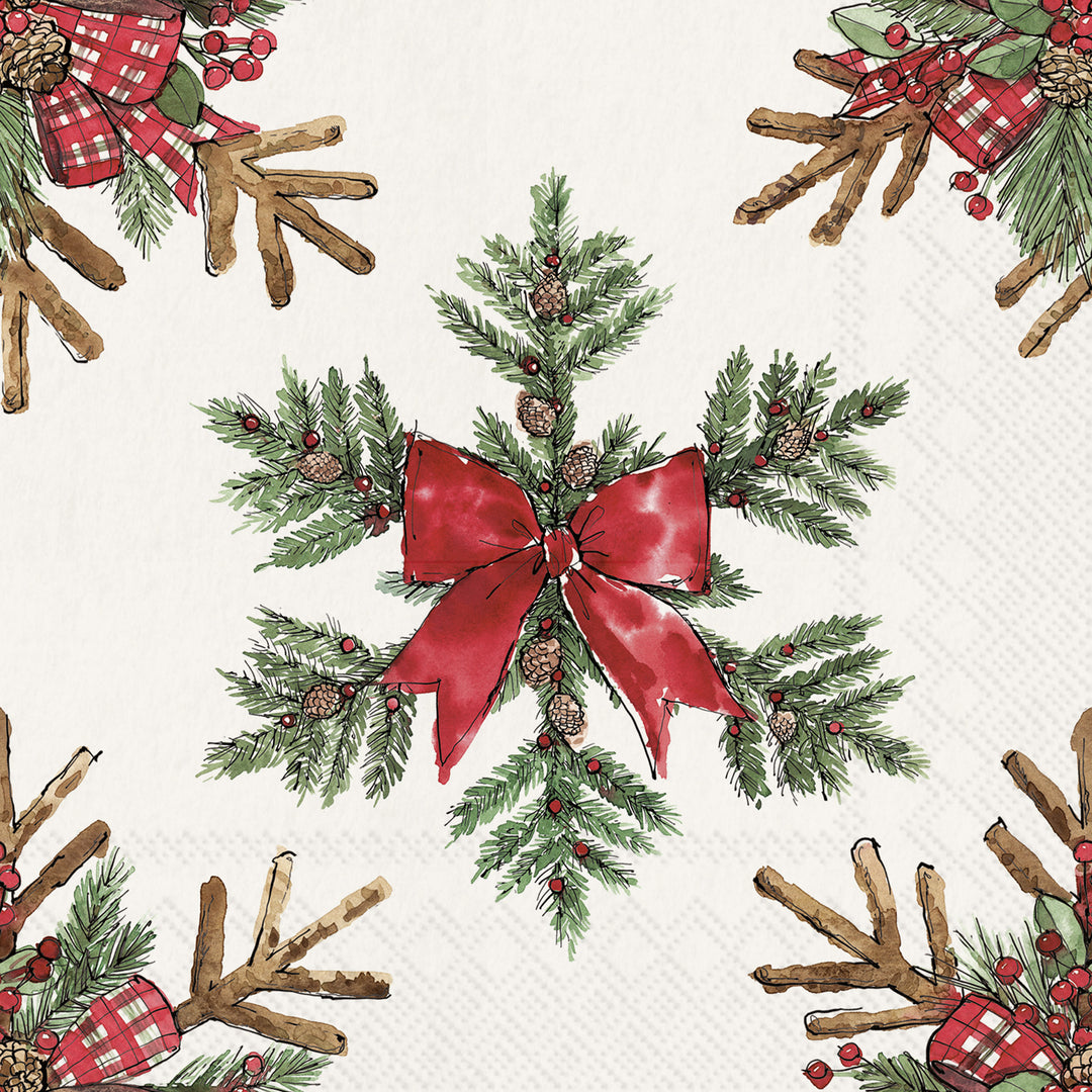 Stars From Branches Light Grey Cocktail Napkin