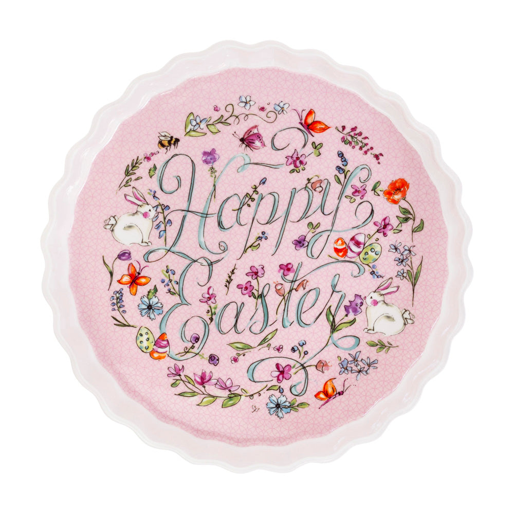 HAPPY EASTER FLUTED SERVING DISH