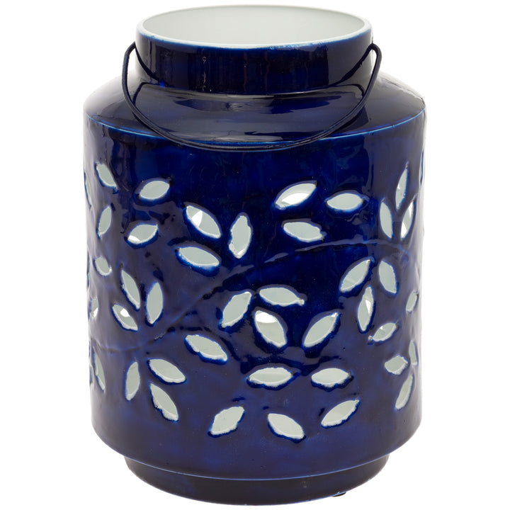 Navy Metal Outdoor Lantern Large