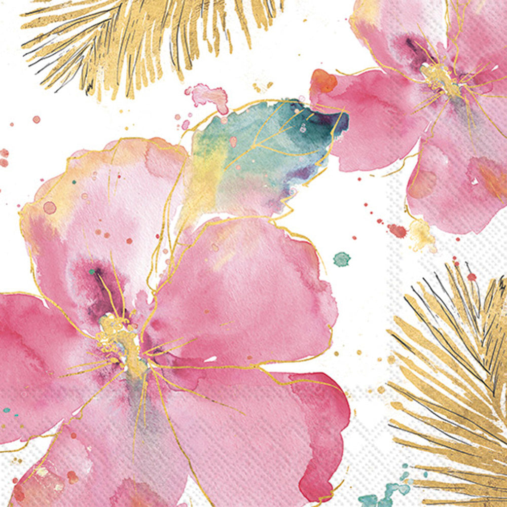 Flamingo Fever Flower Lunch Napkin Cream