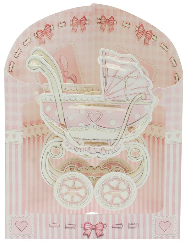 Baby Girl Crib Display Card