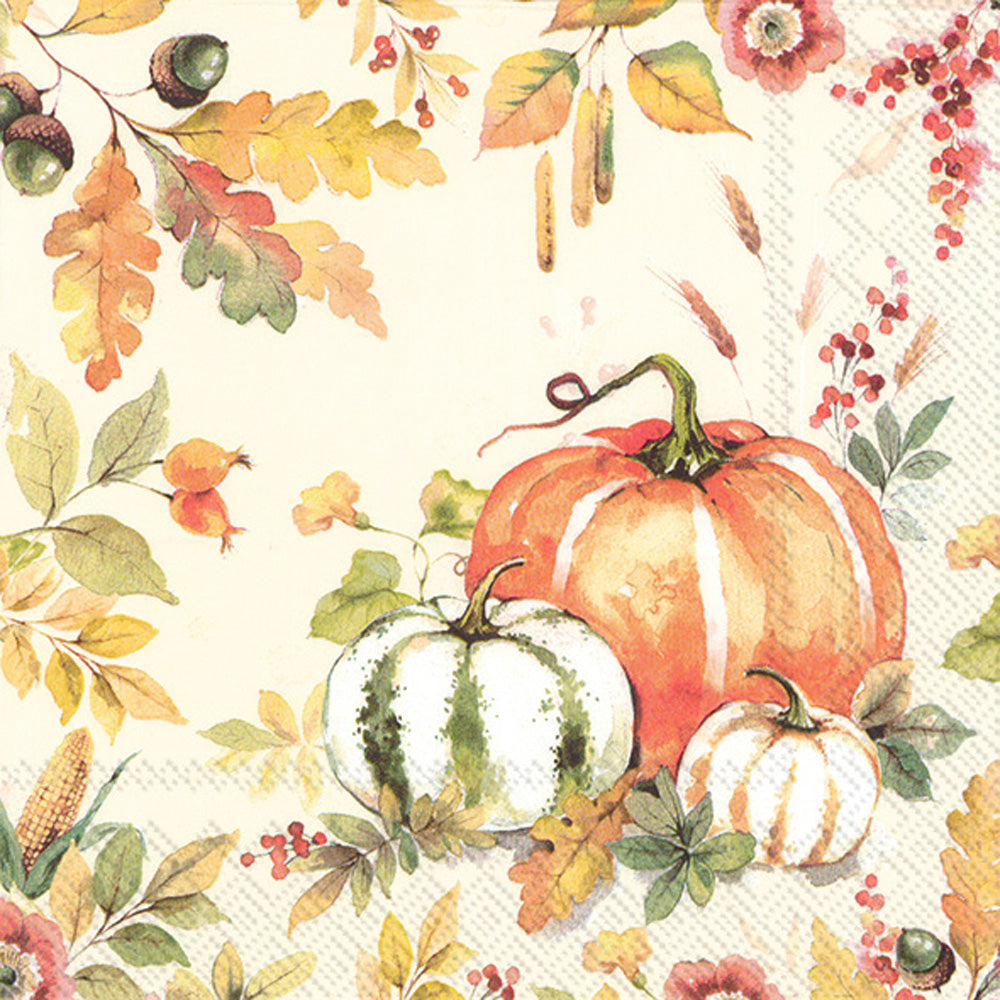 Pumpkin Love Lunch Napkin Cream