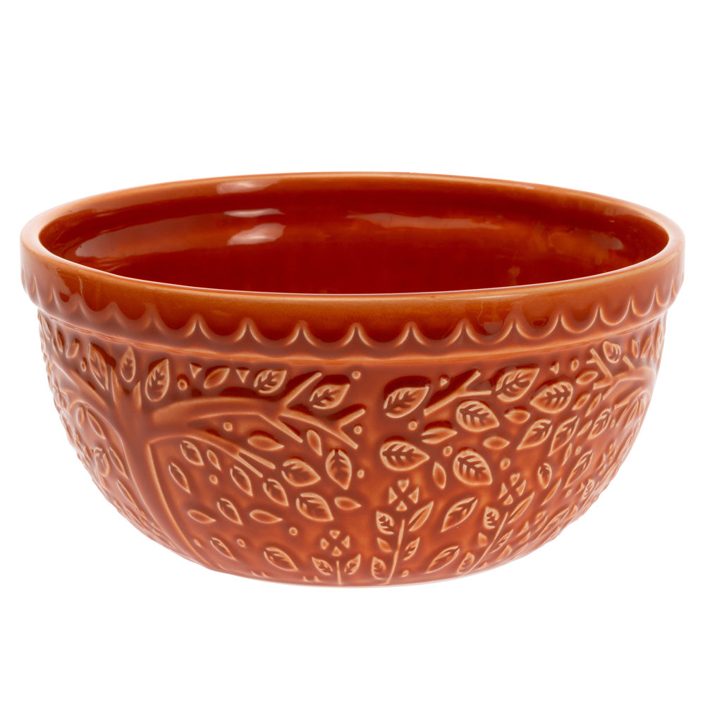 Large Spicy Orange Leaf Embossed Bowl