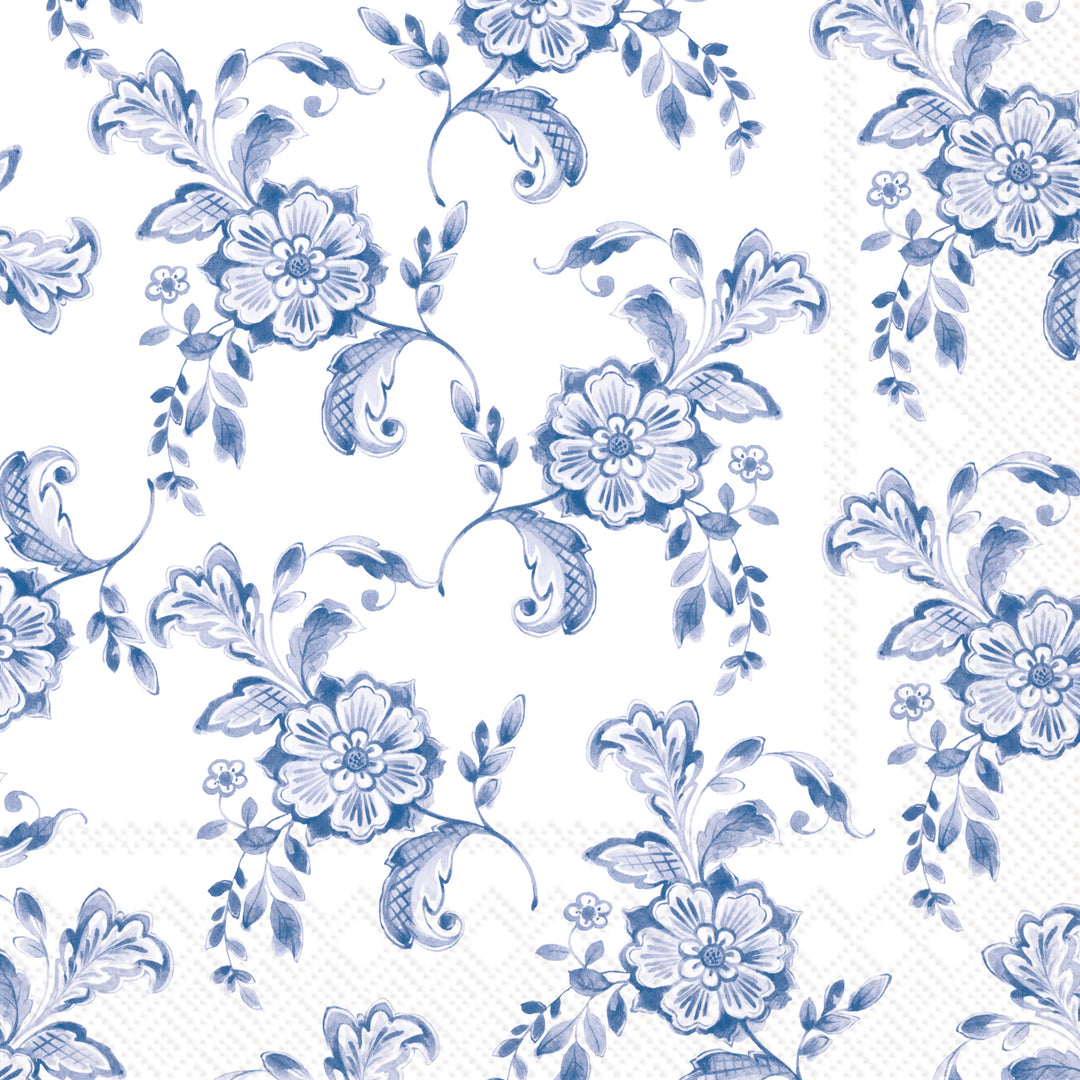 Blue Floral Pattern Allover Lunch Napkin