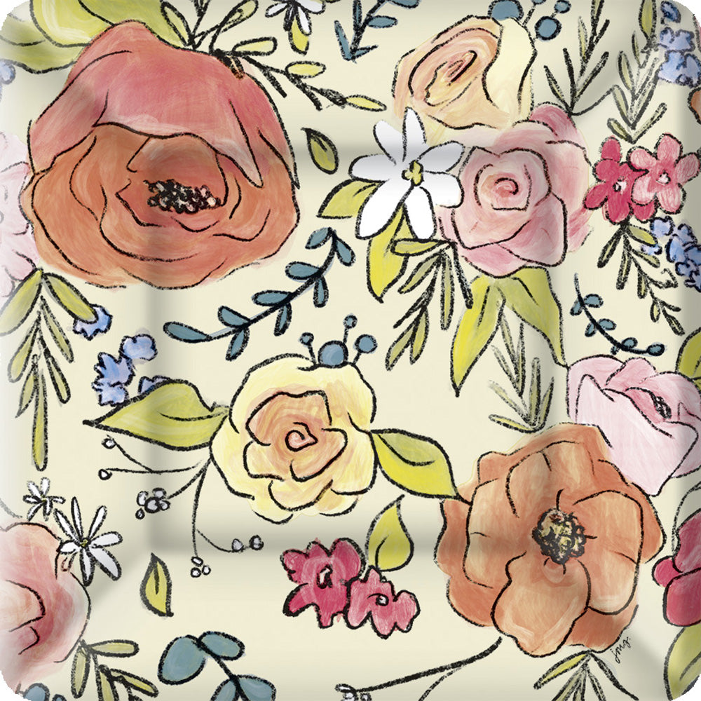 Flower Party Dessert Plate Cream