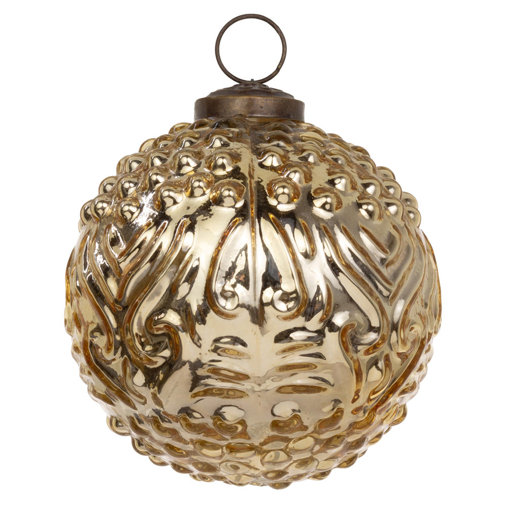 CHAMPAGNE GOLD GLASS ORNAMENT