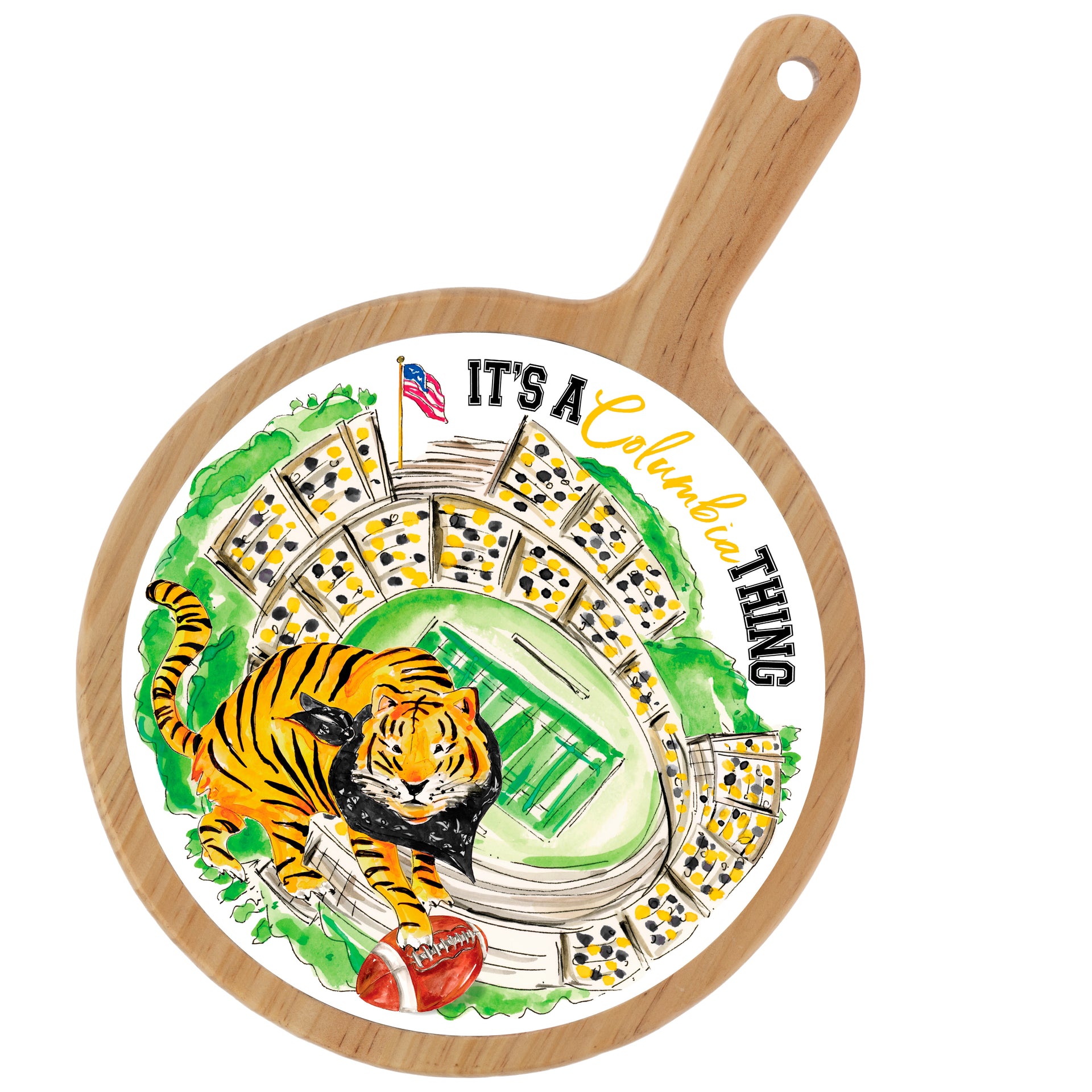 Black Prowling Tiger Stadium Cheeseboard