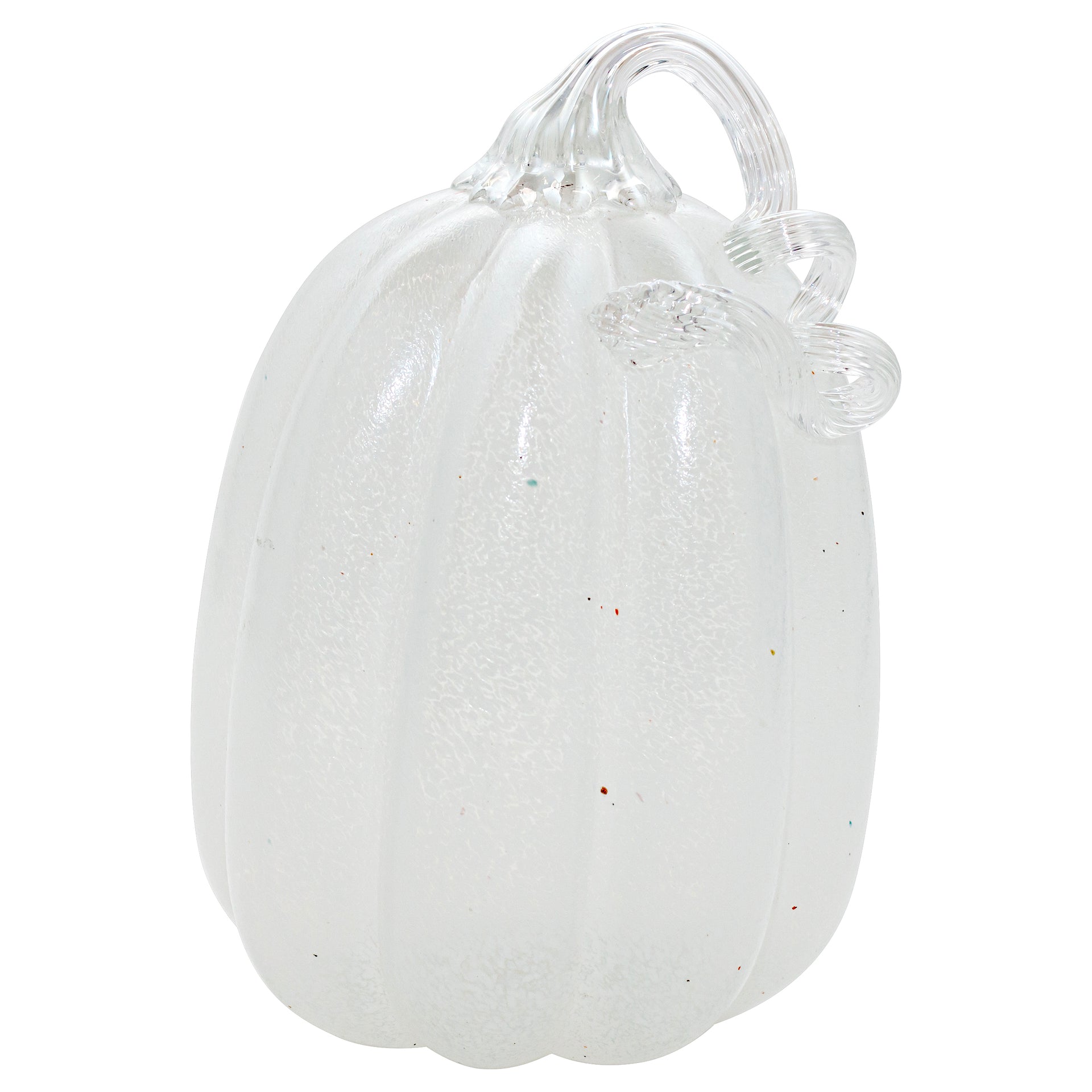 Frosted White Glass Pumpkin Small