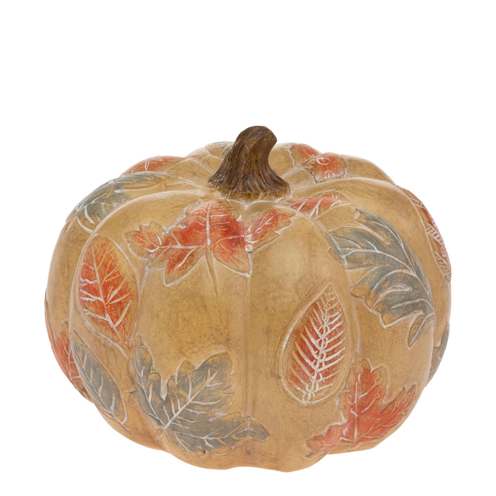 Short Carved Leaves Pumpkin