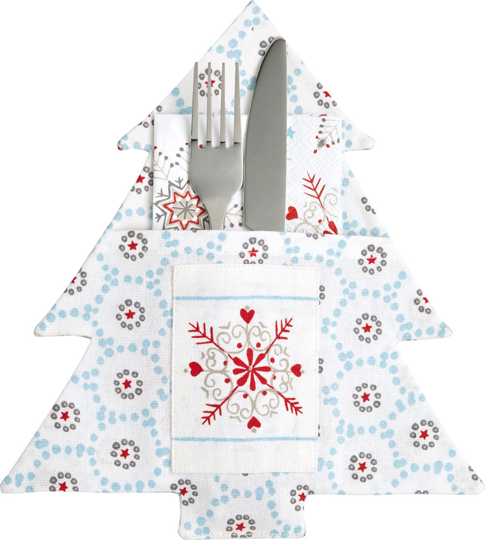 Winter Dotty Cutlery Pocket Light Blue