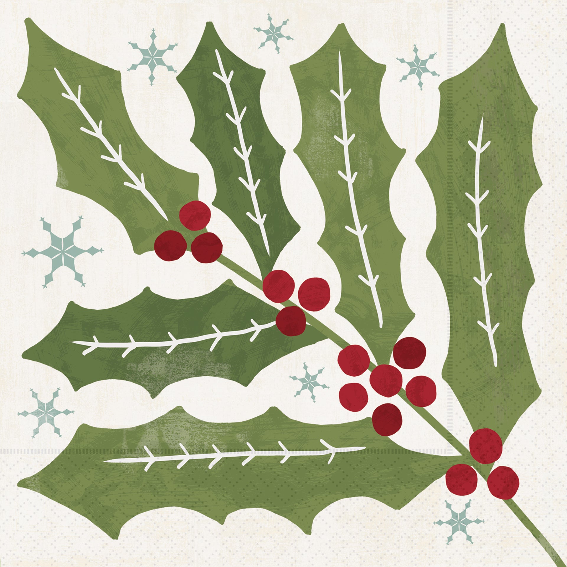 Winter Berry Holly Cocktail Napkin