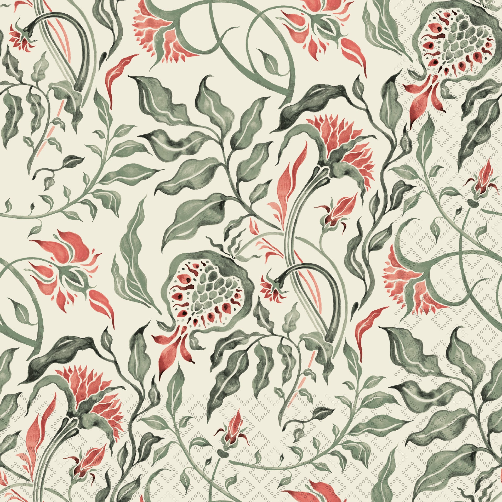 Royal Pattern Olive Cocktail Napkin