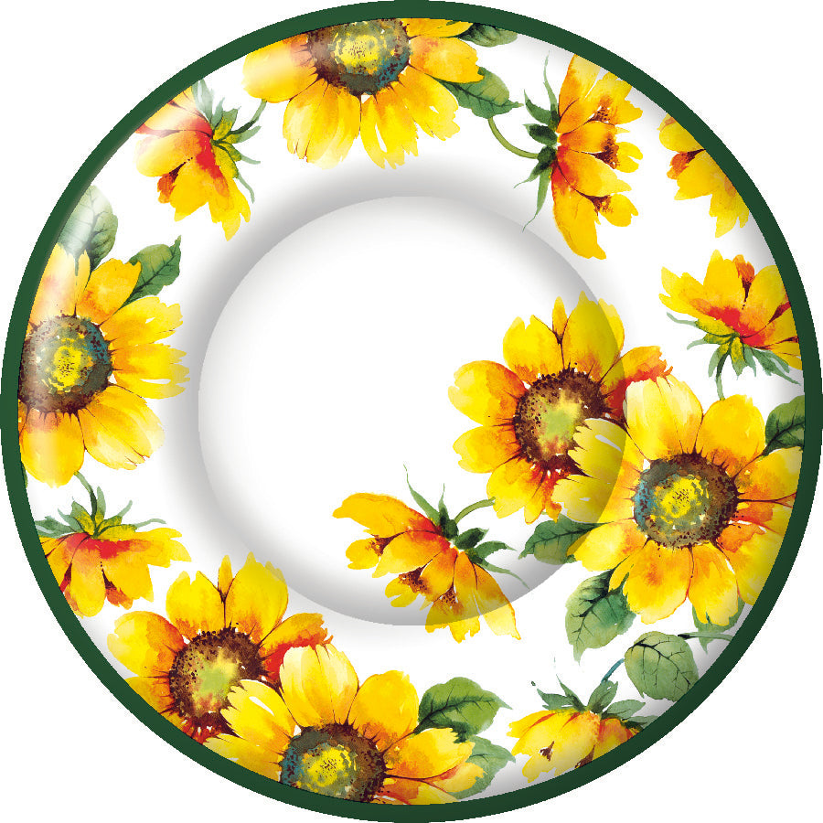 Colourful Sunflowers Round Dinner Plate