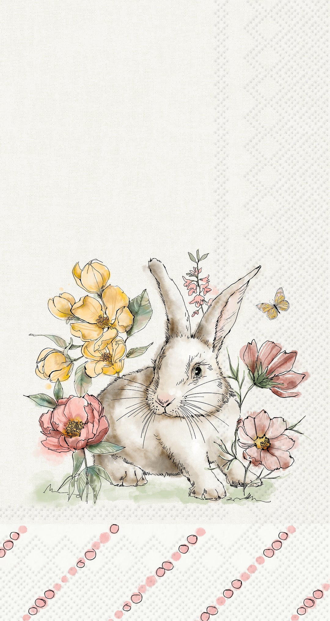 Garden Reverie Rabbit Guest Towel