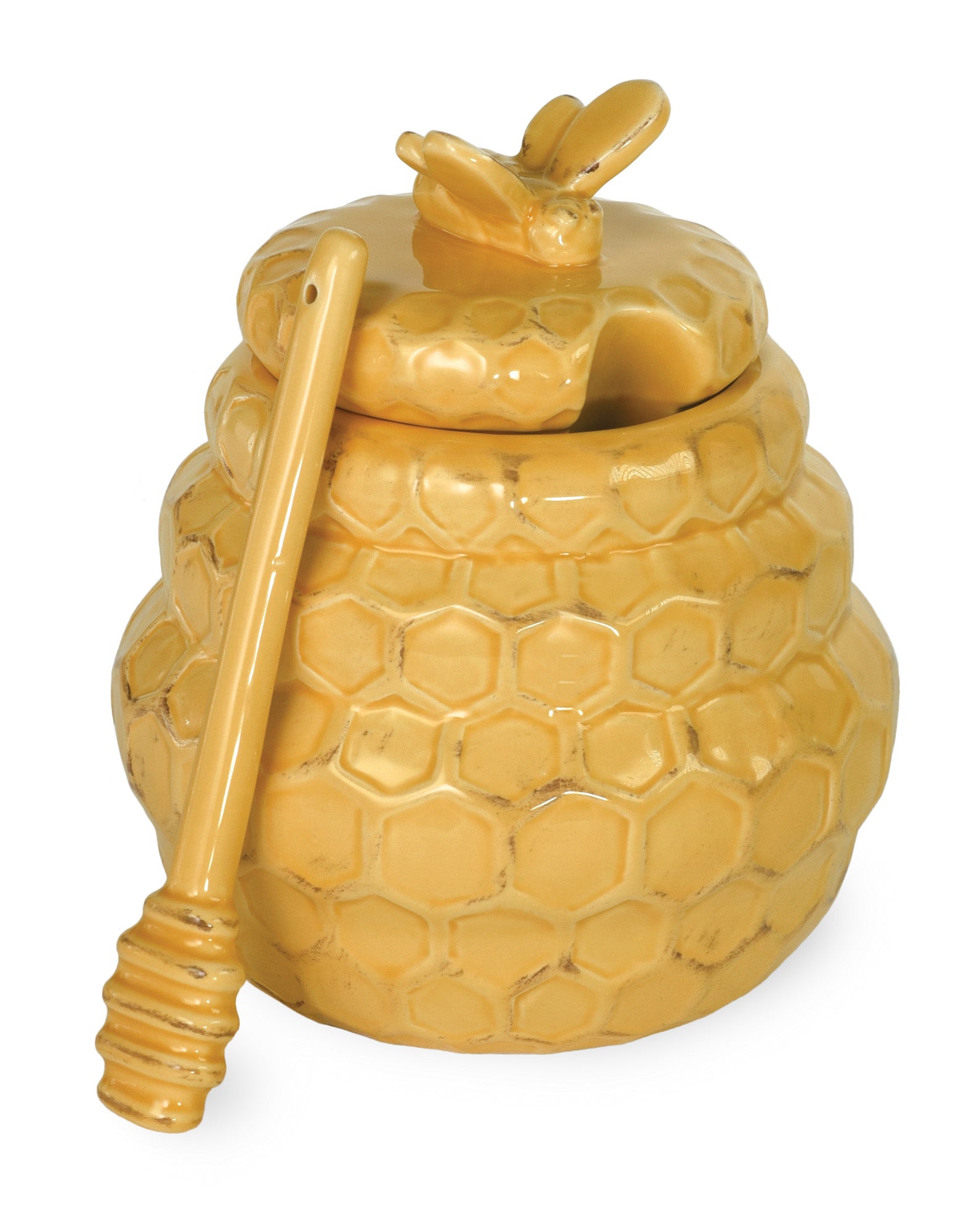 Honeycomb Honey Pot and Dipper (Set of 2)