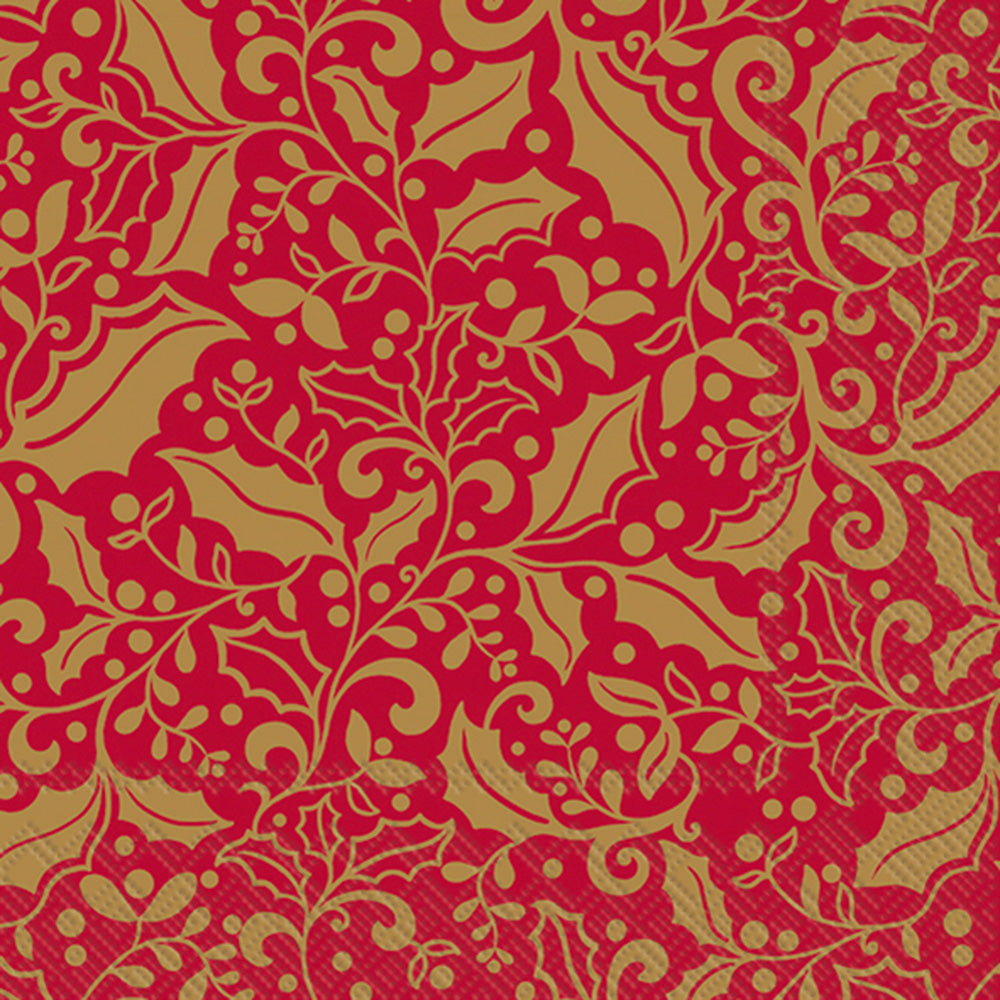 Christmas Sparkle Cocktail Napkin Red Gold