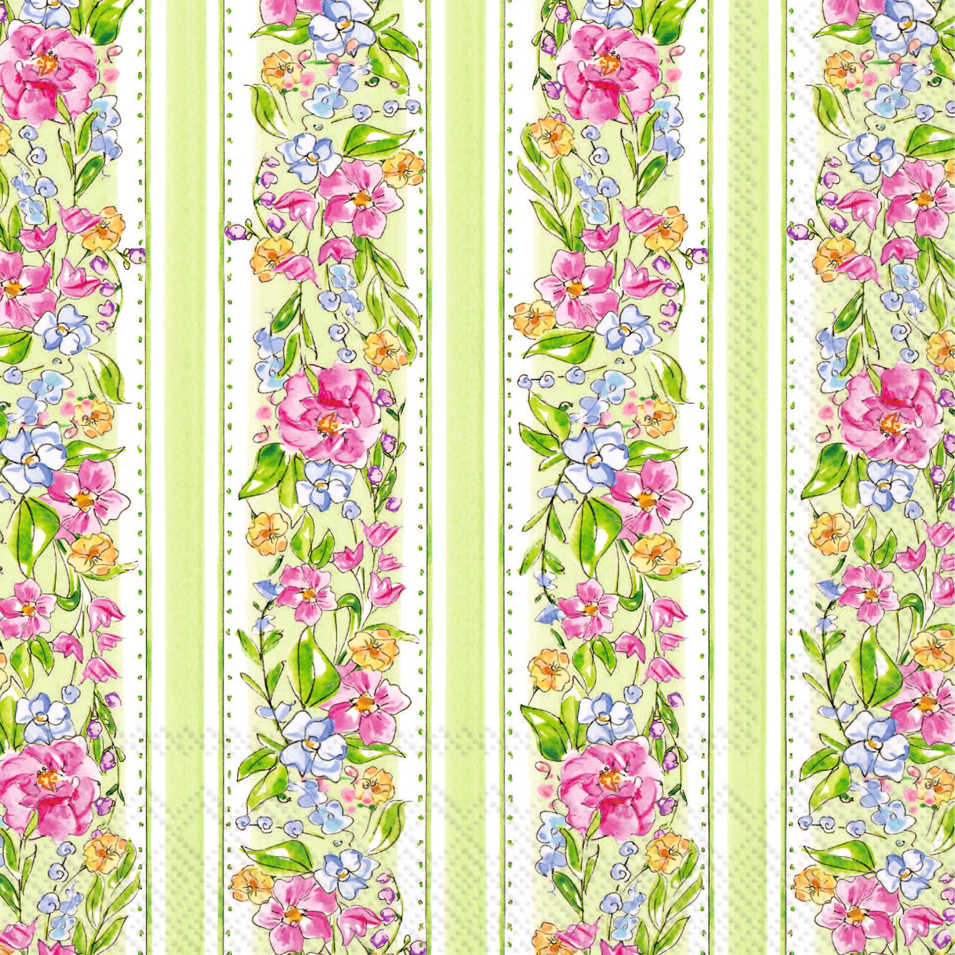 Floral Garden Stripe Lunch Napkin