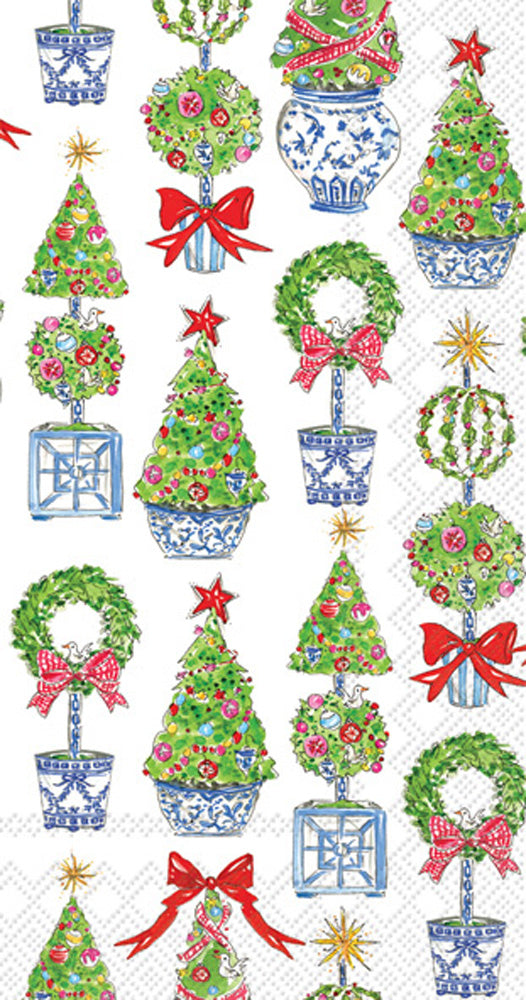 Bright Topiary Trees Guest Towel
