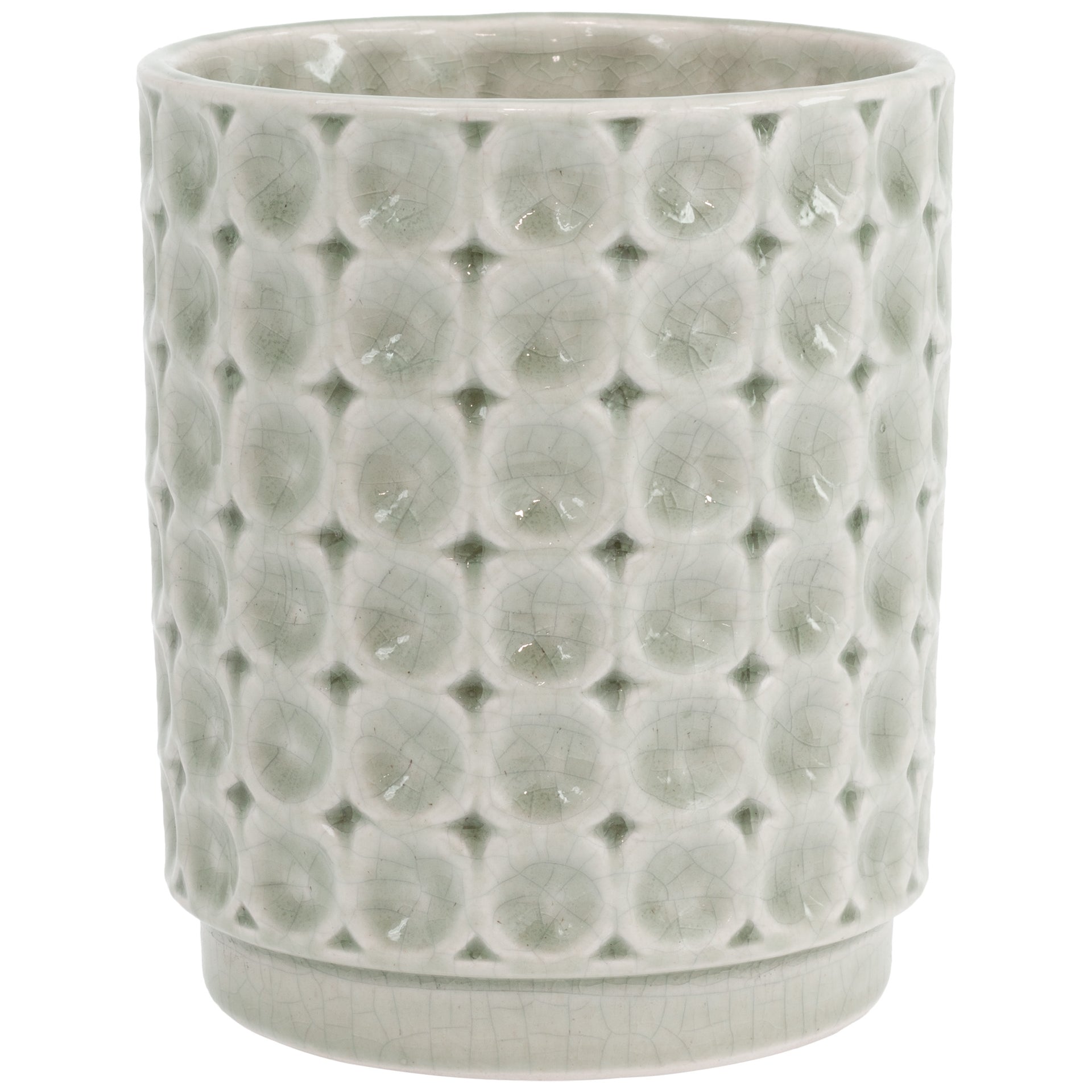 Sage Circle Embossed Planter Small