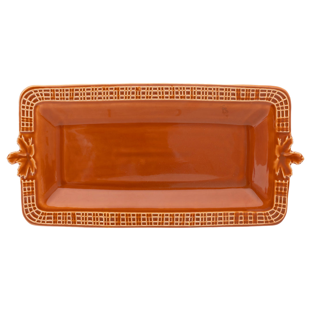 Spicy Orange Left Embossed Rectangle Tray