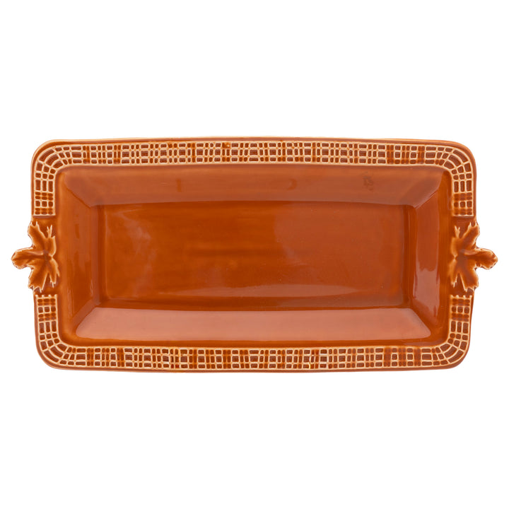 Spicy Orange Left Embossed Rectangle Tray
