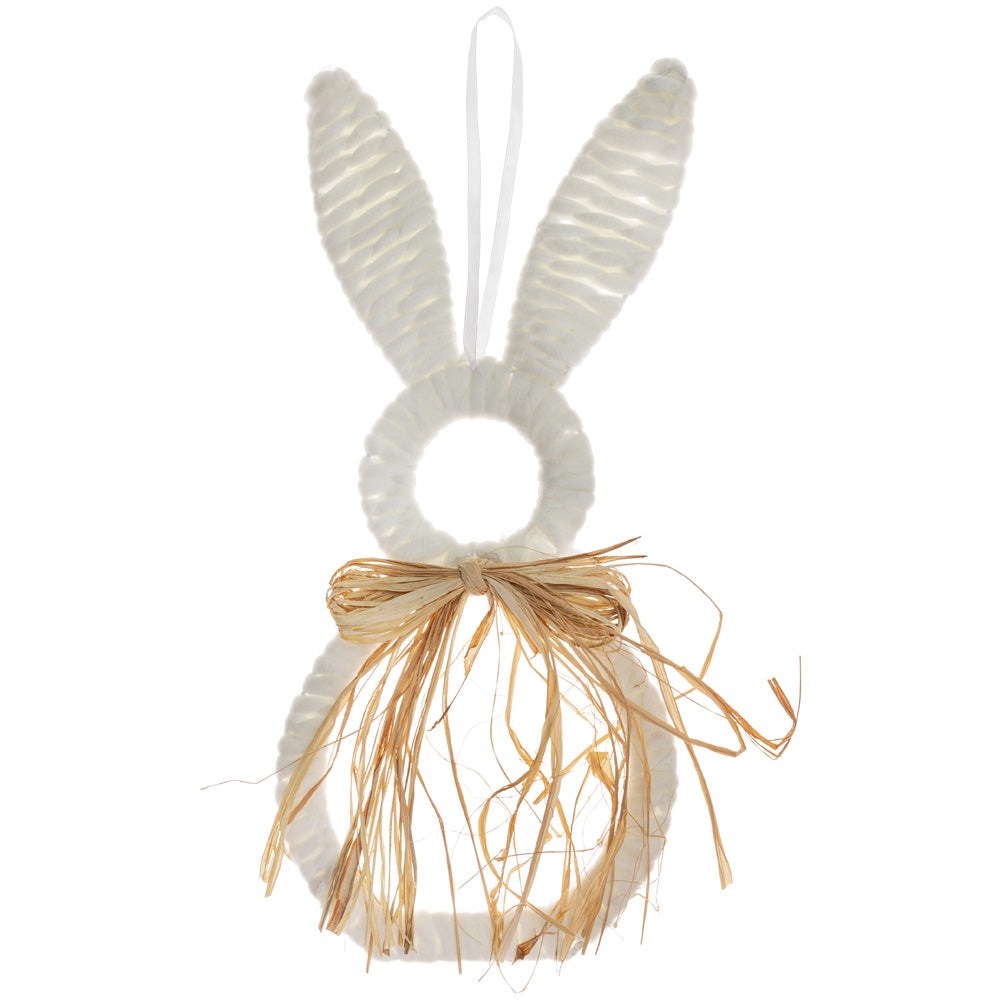 Ruffles Cotton Bunny Hanging Decor White