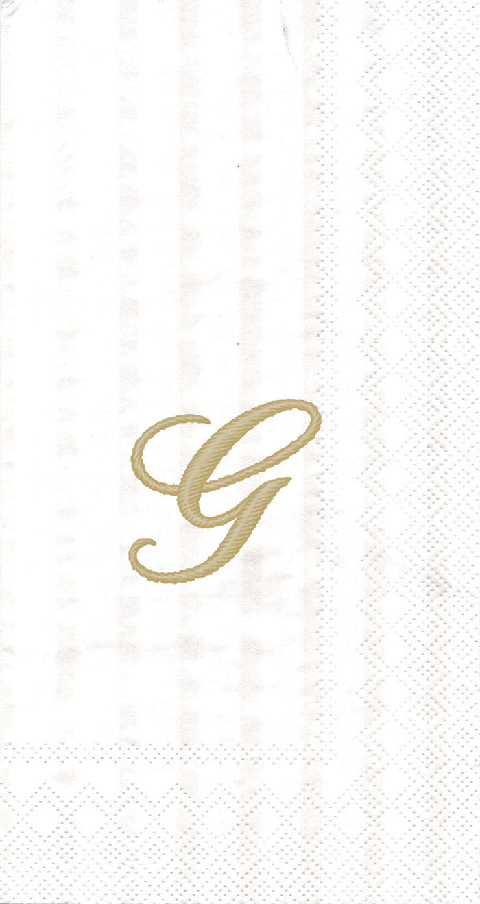 Stripes Again Guest Towel Monogram G Cream