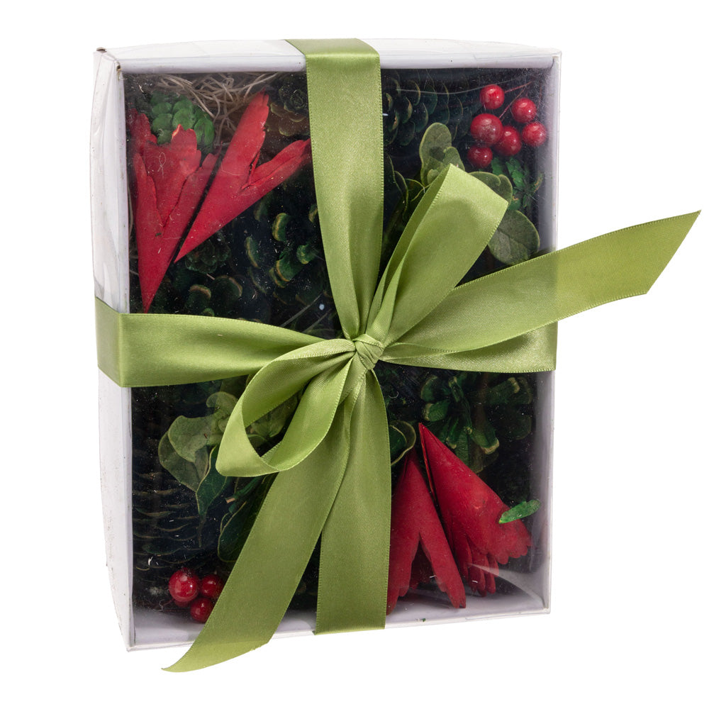 Green Pinecones and Red Accents Scatter Box