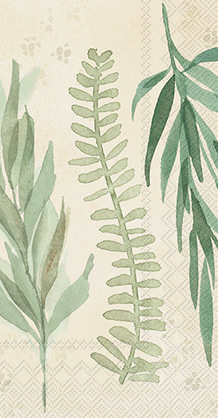 Leaf And Stem Leaves Guest Towel Cream