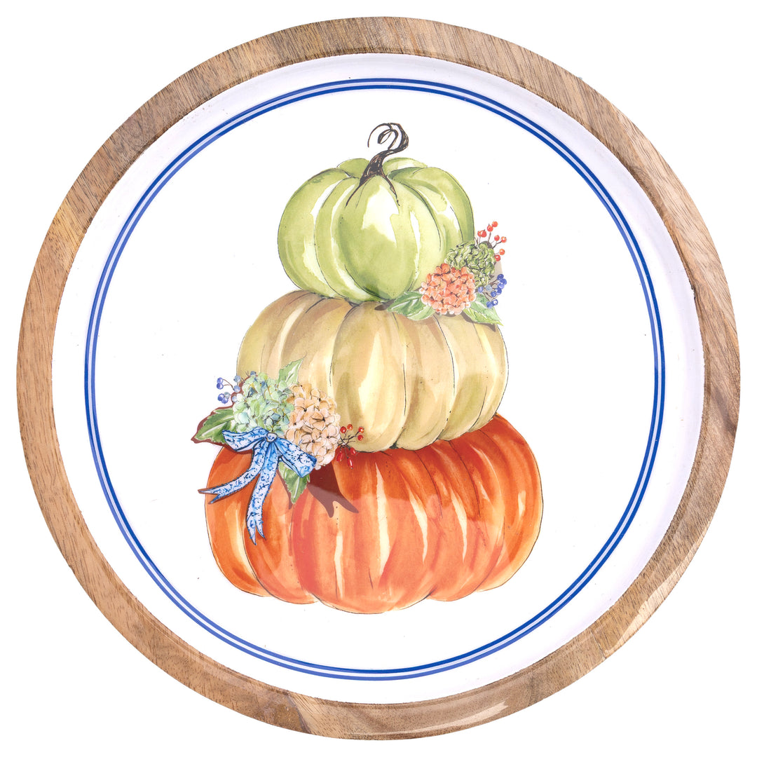 Tri-Stack Pumpkin Pedestal Platter