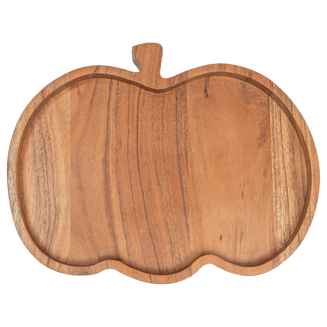 Pumpkin Shaped Wood Tray