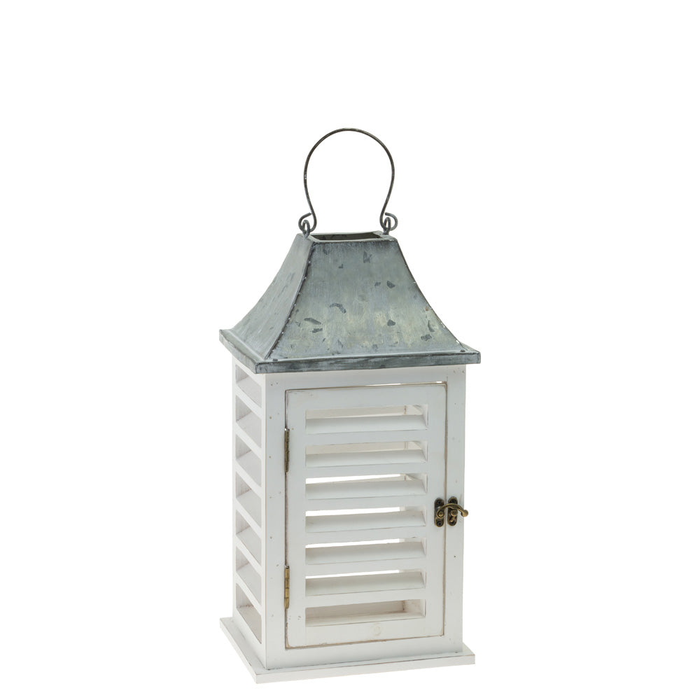 White Louvered Lanterns (Set of 2)