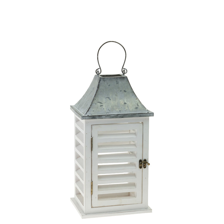 White Louvered Lanterns (Set of 2)