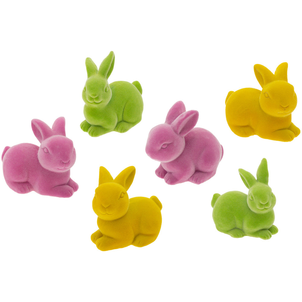 SMALL VELVET BUNNIES S/6 Assor