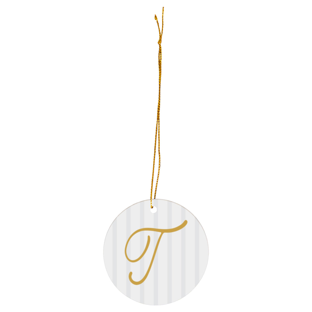 Chic Monogram T Ornament
