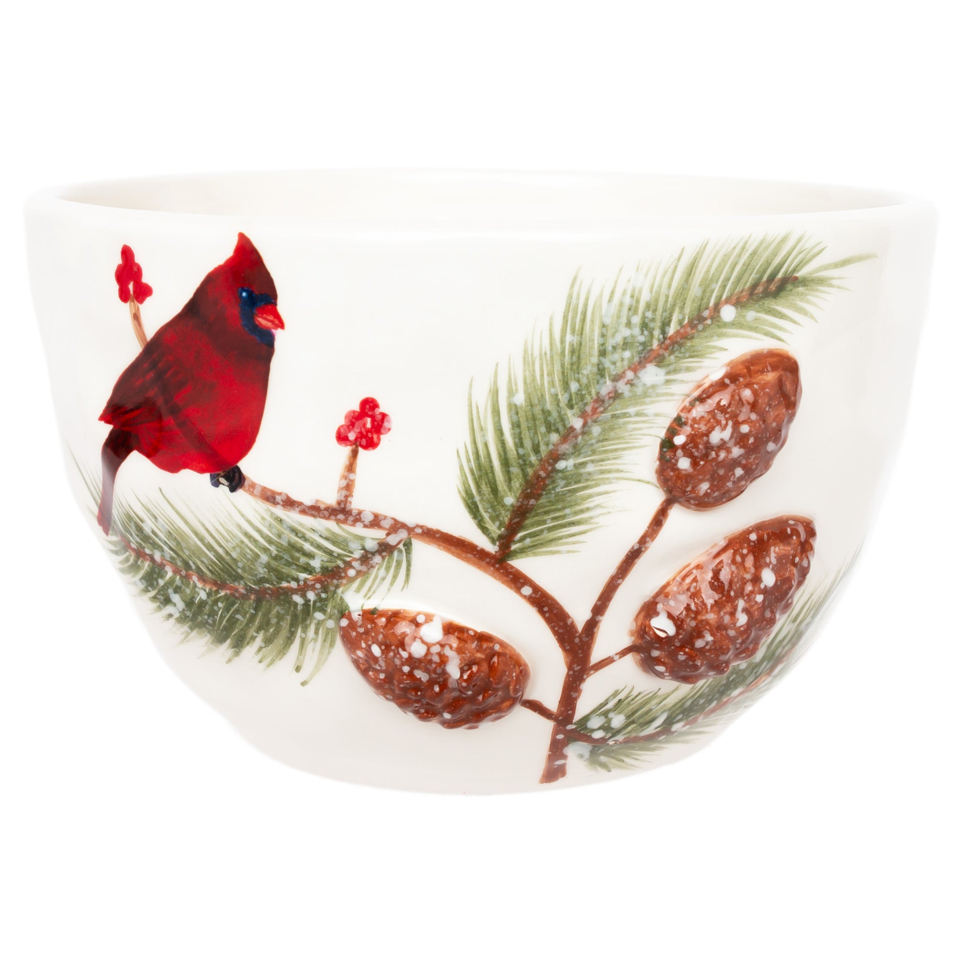 Pinecones And Cardinals Bowl