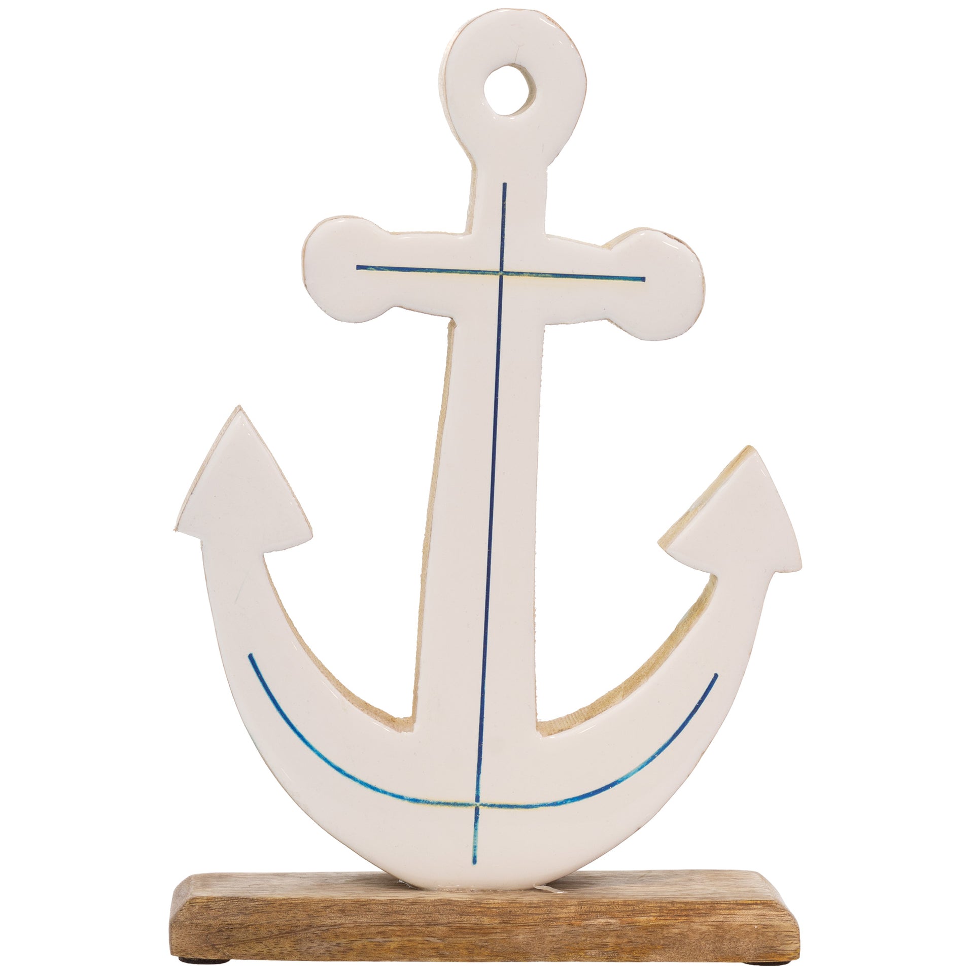 WHITE & NAVY ANCHOR LG