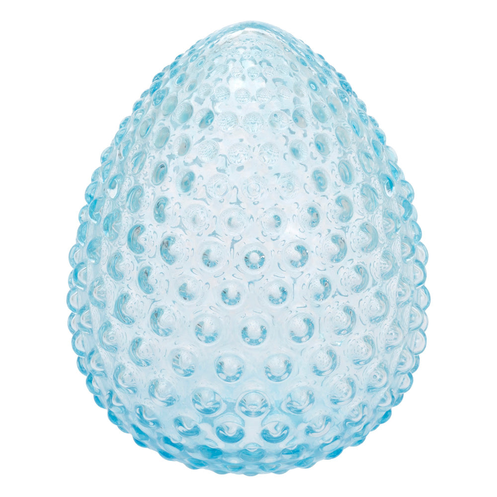 Blue Hobnail Glass Egg