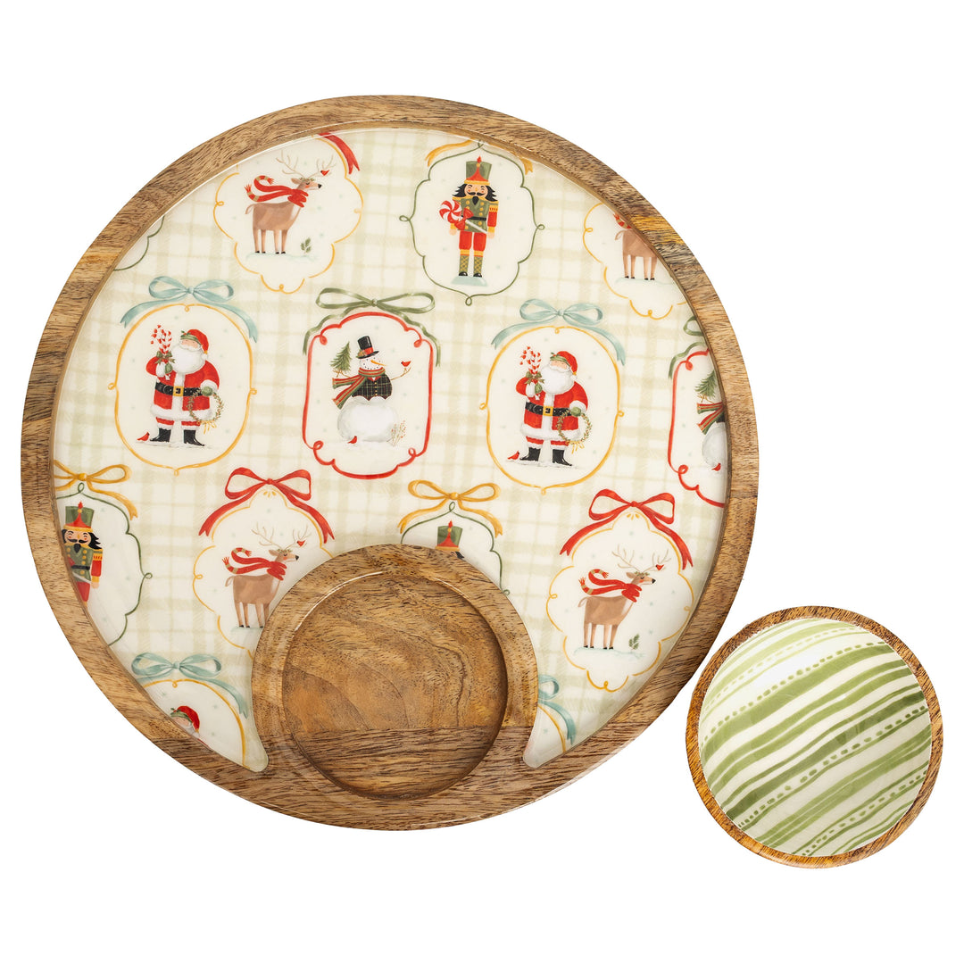Frosty Fun Round Platter &amp; Bowl