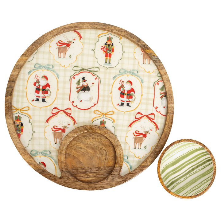 Frosty Fun Round Platter &amp; Bowl