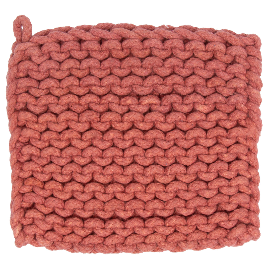 Mauve Chunky Knit Pot Holder