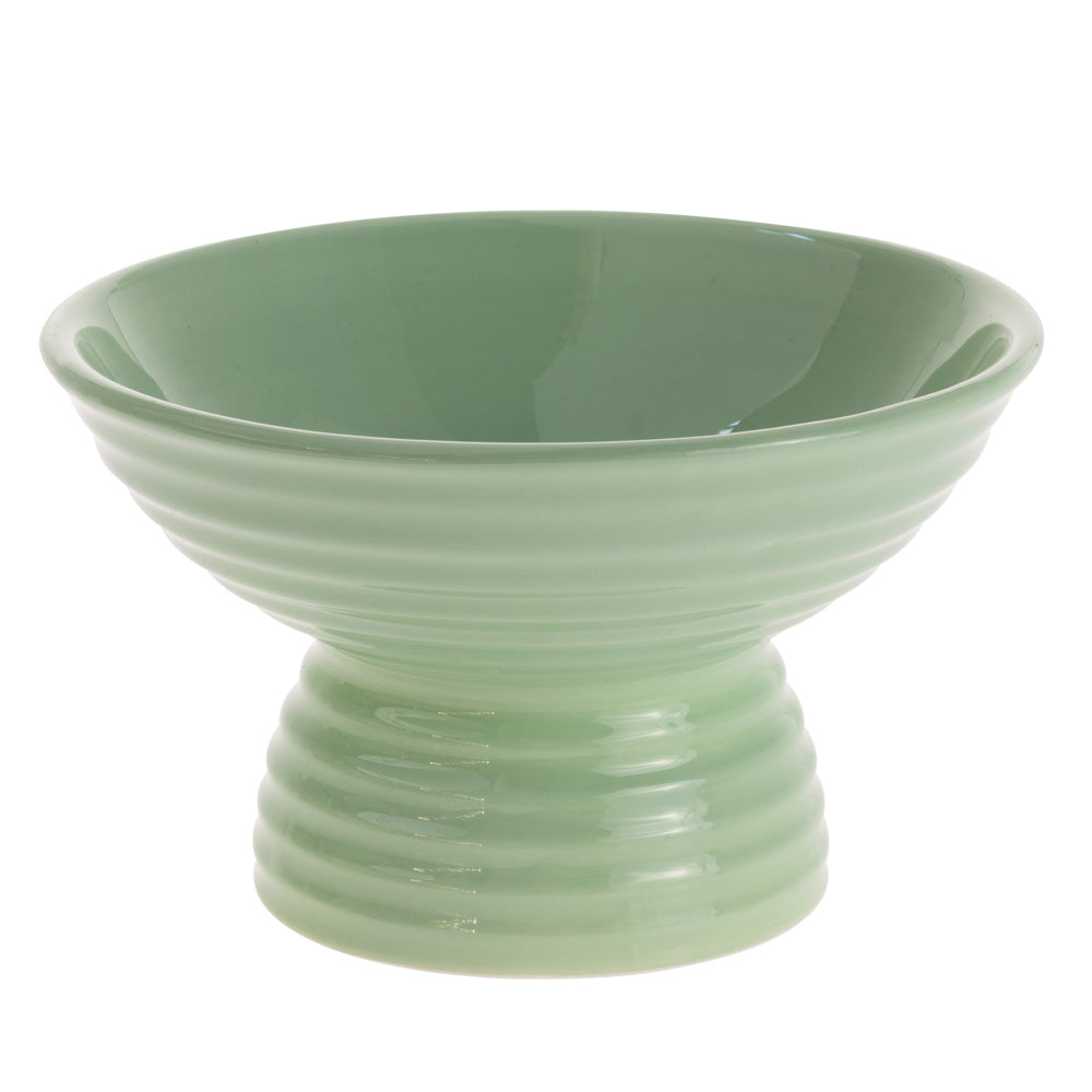 Lustrous Aqua Pedestal Bowl