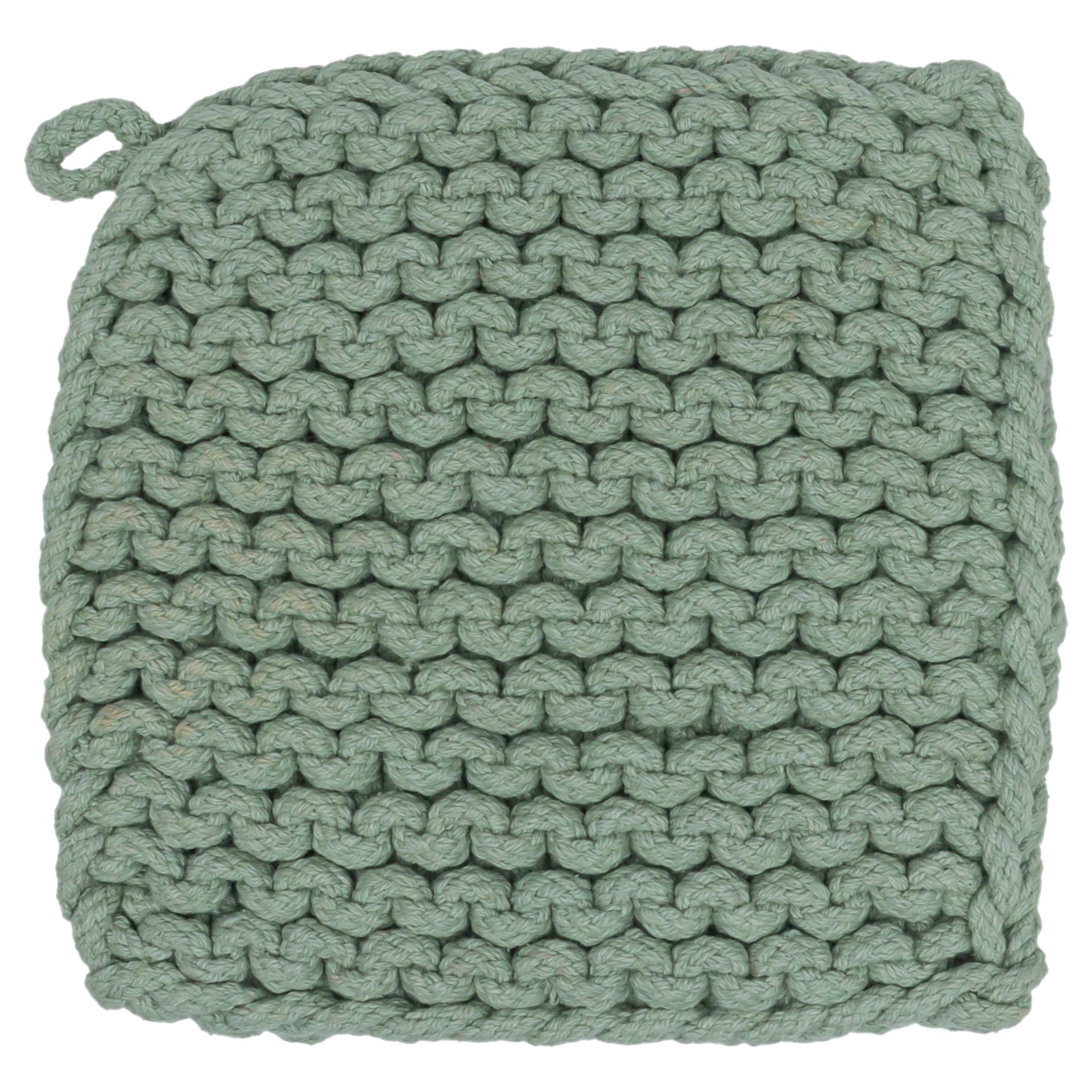 Sage Chunky Knit Pot Holder