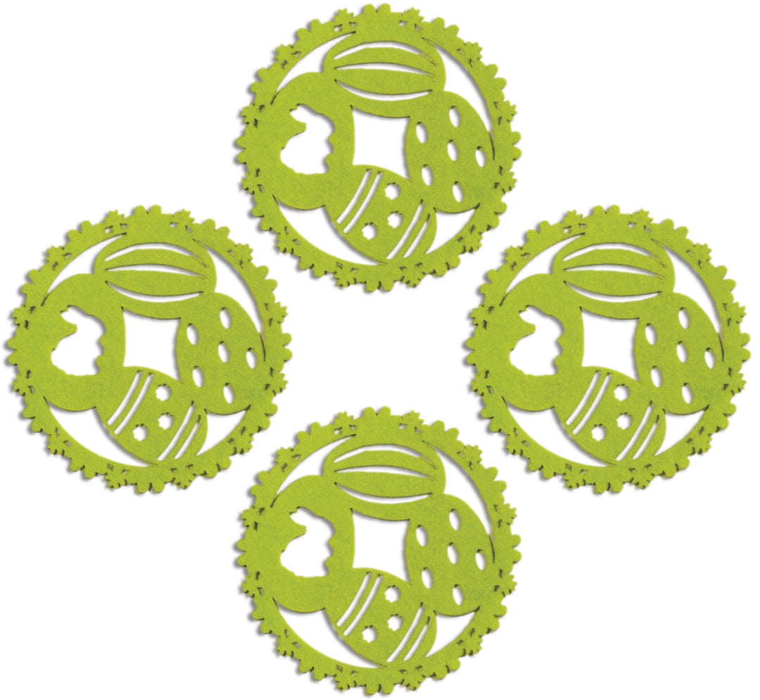 Eggs Felt Coaster (Set of 4) Green