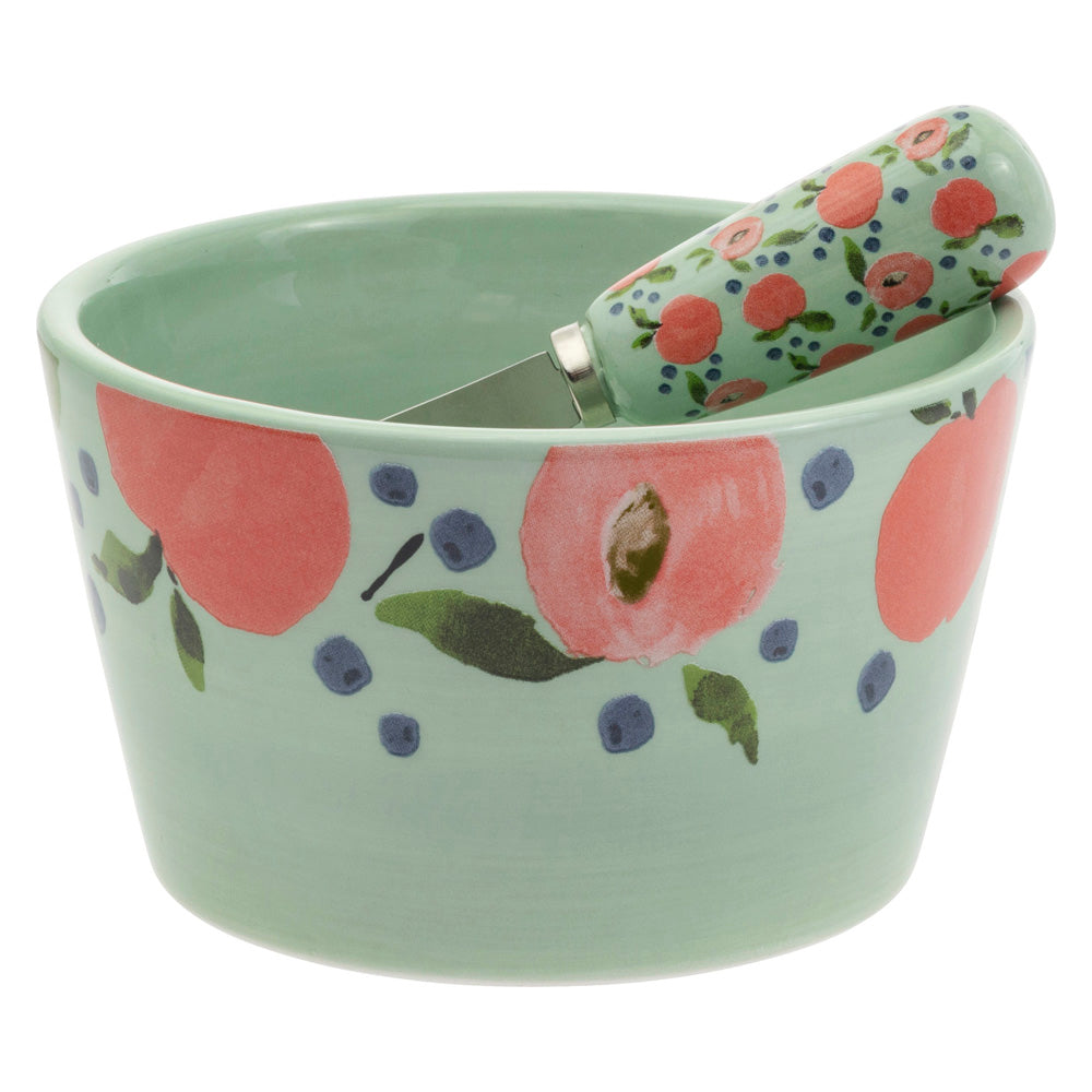 Peaches Bowl & Spreader