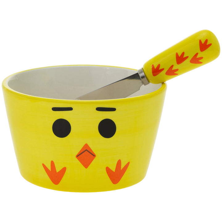 Yellow Chick Bowl &amp; Spreader Set