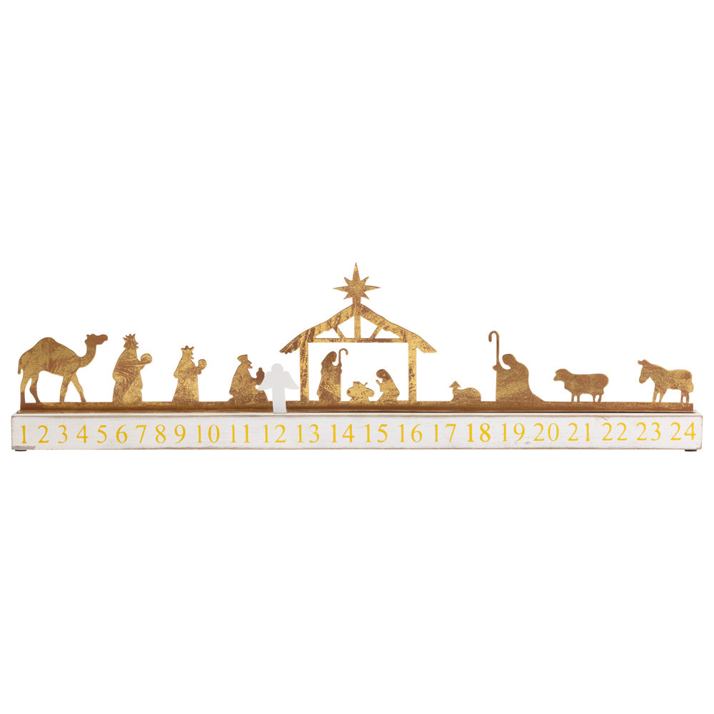 Gold and White Nativity Advent Calendar