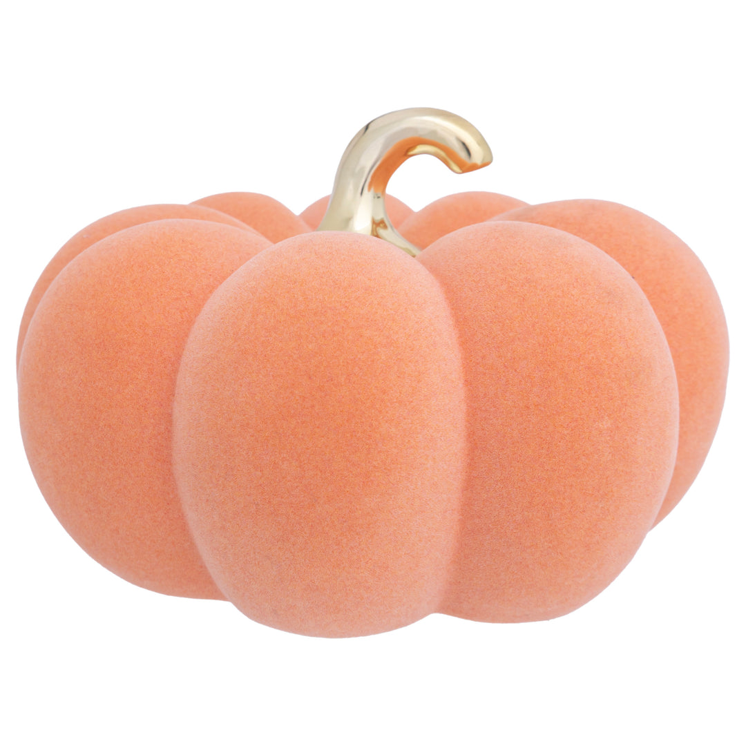 Peach Flocked Pumpkin