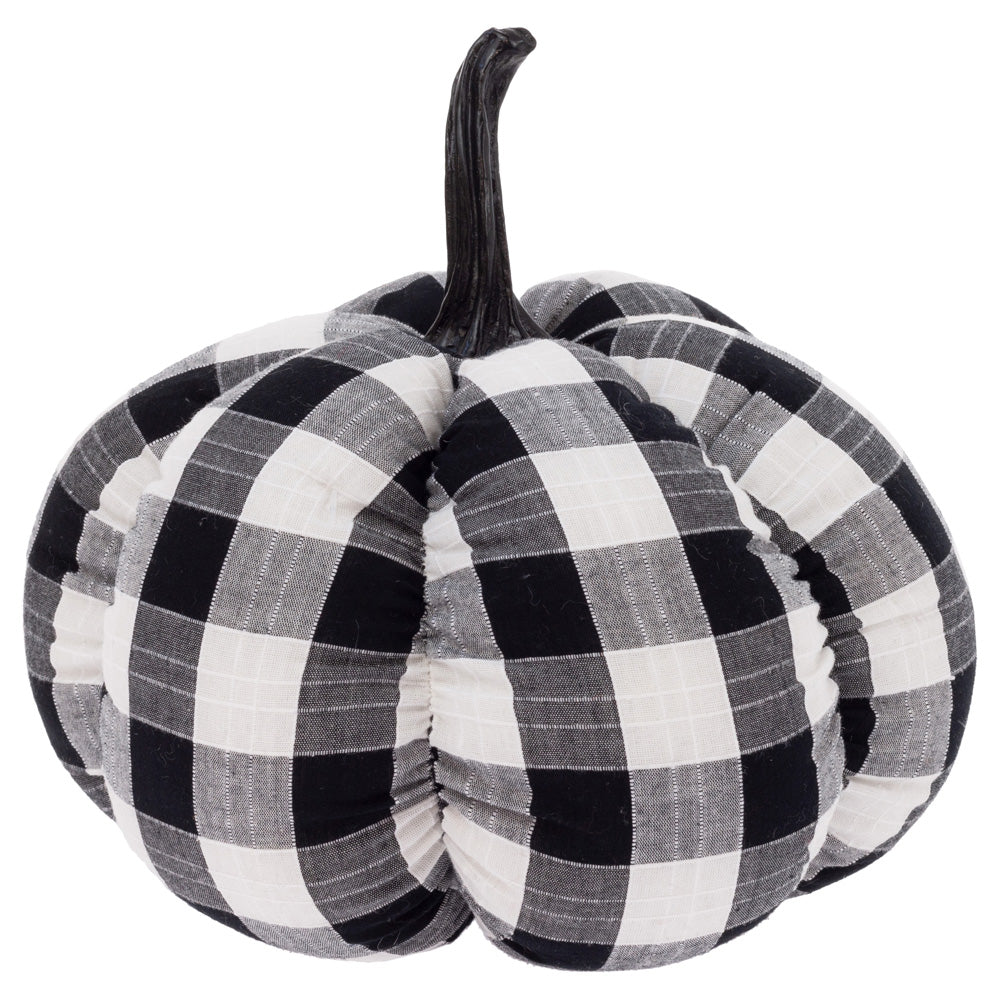 B&W CHECK PLUSH PUMPKIN